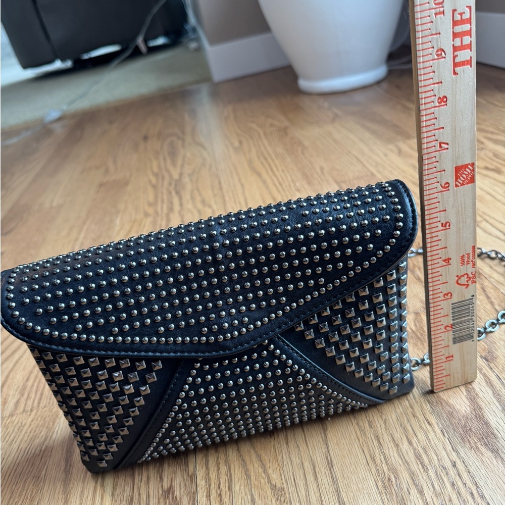 MMS Design Studio Black Studded Envelope Crossbody - Picture 5 of 6